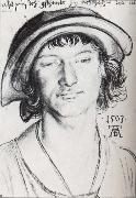 Albrecht Durer Young man with a cap oil